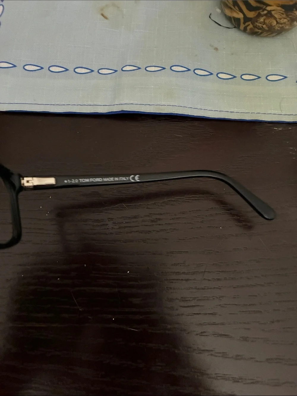 Tom Ford Black Rectangular Optical Frames with Gold Temple Accent